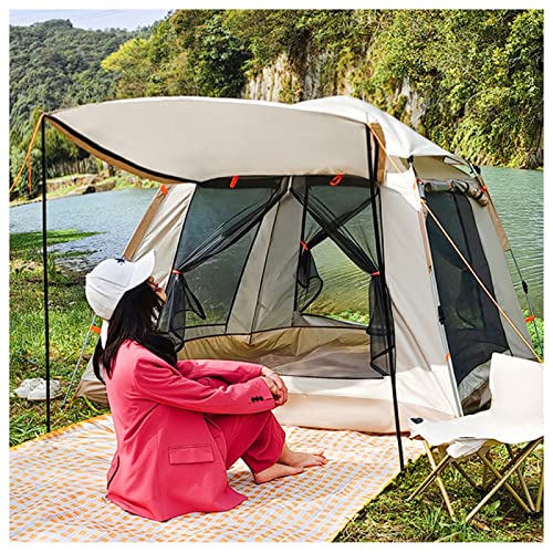 Wasserdichtes 4-Personen-Zelt mit Doppeltüren und Vier Fenstern, öffnet Sich in DREI Sekunden, Pop-Up-Zelte für Erwachsene, stabile und praktische Kuppelzelte zum Wandern von BAKIWAN