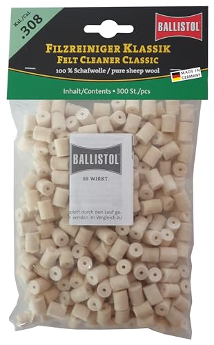 BALLISTOL Unisex – Erwachsene 23207 Filzreiniger, neutral, Kaliber .308 / 7,62 mm - 300 Stück EU BALLISTOL Unisex – Erwachsene 23207 Filzreiniger, neutral, Kaliber .308 / 7,62 mm - 300 Stück EU von BALLISTOL