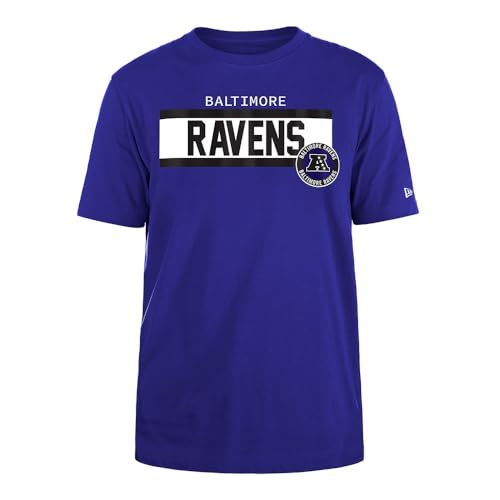 BALTIMORE RAVENS Unisex NFL Regular High Density Ink Screenprint Front Graphic Original Team Color T-Shirt, Lila, 3XL EU von BALTIMORE RAVENS