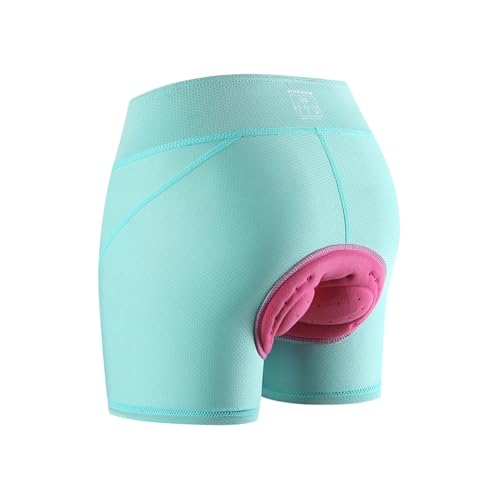 BANGHA Fahrradhose,Herren Fahrradhose Frauen Radfahren Shorts Pads 6 Stunde Reiten Atmungsaktive MTB Road Weibliche Reiten Hohe Taille Leggings Shorts(Blue,L) von BANGHA