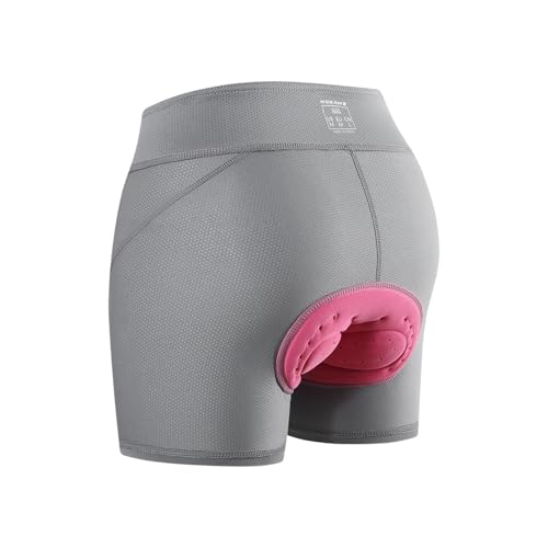 BANGHA Fahrradhose,Herren Fahrradhose Frauen Radfahren Shorts Pads 6 Stunde Reiten Atmungsaktive MTB Road Weibliche Reiten Hohe Taille Leggings Shorts(Gray,L) von BANGHA