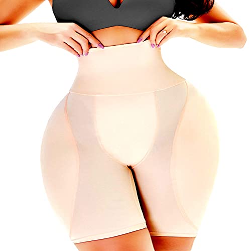 Damen Po Push Up Unterhose - Big Ass Booty Hip Enhancer Shapers Padded Butt Lifters Hip Pads Panties Sexy Unterwäsche Body Shaper Waist Trainer,Apricot,XXL von BANLUX