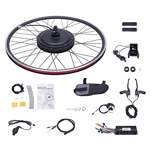 BAOCHADA 28/29 Zoll E-Bike Umbausatz 1000W 48V Ebike Vorderrad Umbausatz Kit, LCD Umbausatz Ebike Conversion Kit mit Brushless Gearless Motor, 5 Gang Controller Elektrofahrrad Umbausatz von BAOCHADA