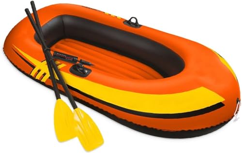 PVC Tragbares Outdoor-Schlauchboot, aufblasbares Fischerboot for 1–2–3 Personen, Orange(Size:185x94x41cm) von BAOLIQ