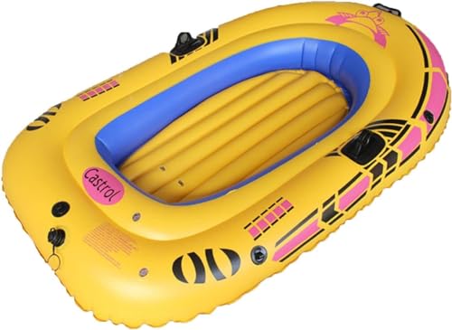 Schlauchboot, gepolstertes Schlauchboot for Erwachsene und Kinder, aufblasbares Fischerboot for 2 Personen, 190 x 115 x 30 cm(Color:Giallo) von BAOLIQ