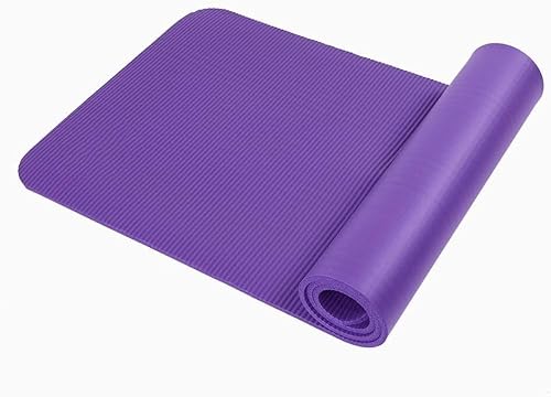 Yogamatte, Lila, Pilates-Fitnessmatte mit Trägern und Netztasche, Sit-ups, Dehnen, Liegestütze, neutral, lang und breit, Heim-Fitness-Trainingsmatte(183x63x1.5cm) von BAOLIQ