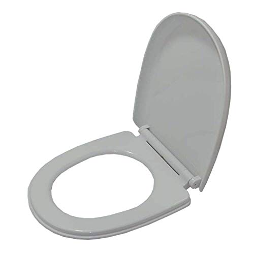 BAOPENB Toilettensitz-kompatibler Toilettensitz mit verstellbarem Scharnier, Schnellverschluss, verdickter, Oben montierter U-förmiger Toilettendeckel, Weiß-41,5 cm x 34,5 cm von BAOPENB