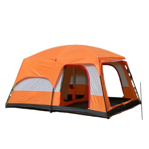 Zelt aufblasbar Zwei Schlafzimmer Und EIN Wohnzimmer, Outdoor-Zelt, Luxuriöses Zelt, Regen- Und Sonnensicheres Camping-Familien-Grillzelt Camping Tent (Color : Orange, Size : A) von BAOSHUPINGY
