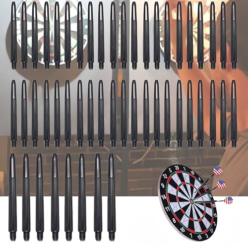 BAOSROY Dart Schaft,Dart-Schäfte,Dartschäfte Kunststoff,Schraubengewinde Kunststoff Dartpfeile,Dartpfeil Schäfte,Schwarz Dartschaft mit Standard 2BA Schraubengewinde,Schwarz, 50PCS von BAOSROY