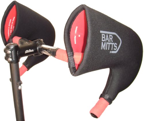 BAR MITTS Fahrrad-Lenker-Fäustlinge für kaltes Wetter, passend für Campy/SRAM/Shimano-Schalthebel mit innen geführten Kabeln, groß, schwarz von BAR MITTS