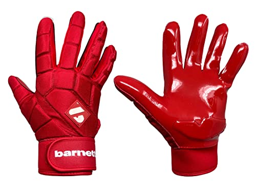 BARNETT FKG-03 Rot High Level Linebacker Fußballhandschuhe, LB, RB, TE (M) von BARNETT