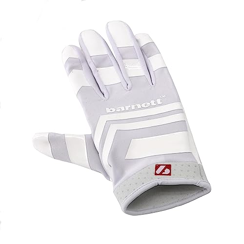 BARNETT FRG-03 Junior Receiver Football Gloves, (RE, DB, RB) White (M) von BARNETT