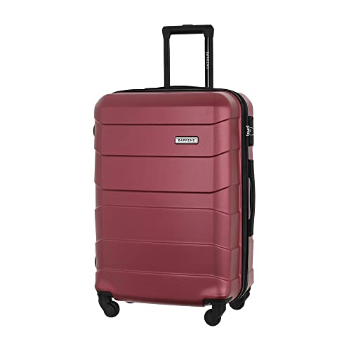 BARRENS Mittel Koffer | Aufgabegepäck | 66x46x26 cm | 60 L | Hochschlagfestes ABS-Material | Chiffrierschloss Reisekoffer | 4x360 Rollen | Hartschalenkoffer | Airline-kompatibel | Burgund von BARRENS