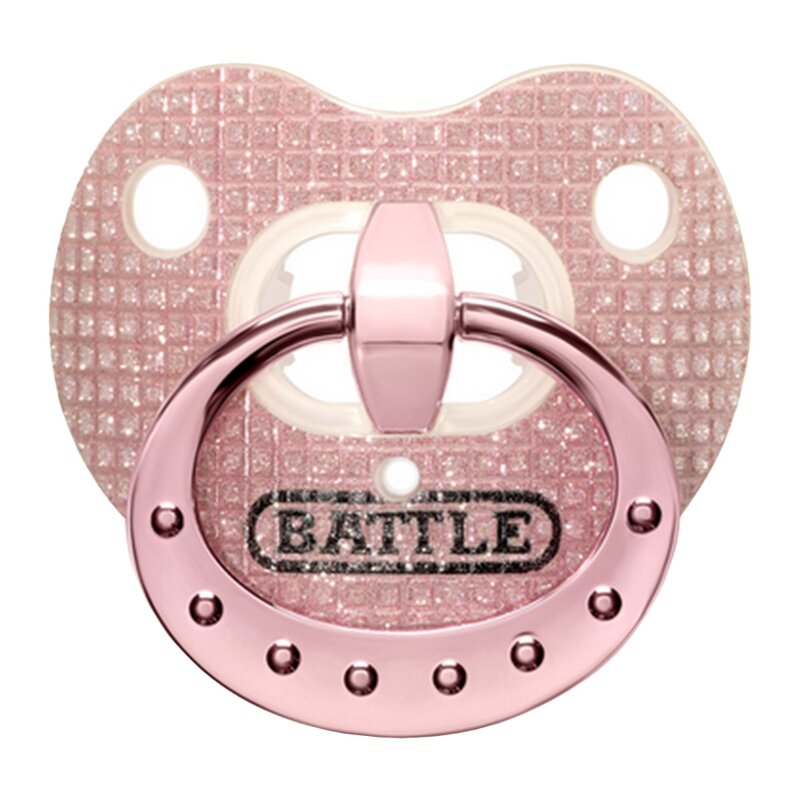 BATTLE Oxygen Mundstück mit Lippenschild 3D Diamonds Binky - rosa von BATTLE