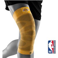 BAUERFEIND NBA Kompressions-Kniebandage Gelb, Los Angeles Lakers S von BAUERFEIND