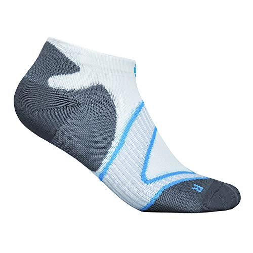 Bauerfeind Sportsocken "Run Performance Low Cut Socks" für Joggen & Fitness, 1 Paar kurze Laufstrümpfe für Herren mit Funktionszonen (Arch Lift Technologie), Laufsocken, Sneakersocken 38-40, Blau-Weiß von BAUERFEIND