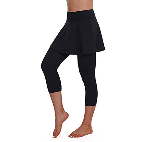 BAULMD Damen Casual Rock Leggings Sport Fitness Kurz Geschnittene，Frauen Tennishose Culottes Turnhose Bequeme Laufhose Aktive Hose，Air Atmungsaktiv Yoga Sportkleidung Mode Mesh Yogahose von BAULMD