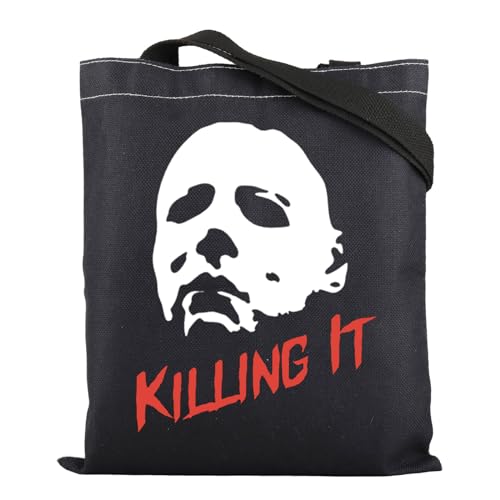 BAUNA Michael Halloween Myers Horrorfilm-Liebhaber, Geschenk, Killing It Reißverschluss-Tasche, Make-up-Tasche, Tragetasche mit weißem Gesicht, 23.5 cm (9.25 inch) x 17 cm (6.69 inch) x 9.25 cm (3.64 von BAUNA