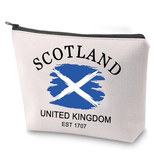 Scotland United Kingdom Kosmetiktasche, schottische Make-up-Tasche mit Reißverschluss, Überlebens-Set, Schottland-Reise, Souvenir, Schottland 1707, Nein von BAUNA