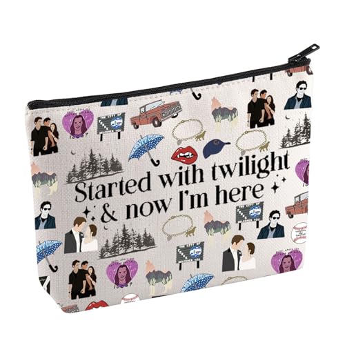 Twilight Vampire TV Show Merchandise Kosmetiktasche Vampir Liebhaber Geschenk Edward Bella Fans Geschenk Begonnen mit Twilight and Now I'm Here Make-up-Tasche, Twilight Here, Nein Twilight Vampire TV Show Merchandise Kosmetiktasche Vampir Liebhaber Geschenk Edward Bella Fans Geschenk Begonnen mit Twilight and Now I'm Here Make-up-Tasche, Twilight Here, Nein von BAUNA
