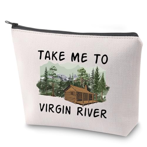 Virgin TV-Serie inspirierte Kosmetiktasche Take Me to V River Make-up-Tasche mit Reißverschluss, Jack and Mel Fans Kulturbeutel, Virgin River, Nein Virgin TV-Serie inspirierte Kosmetiktasche Take Me to V River Make-up-Tasche mit Reißverschluss, Jack and Mel Fans Kulturbeutel, Virgin River, Nein von BAUNA