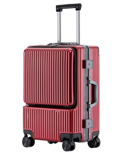 BAWFADFS Gepäck Handgepäckkoffer Aluminium-Kabinengepäck mit Frontöffnung Universal-Rollschlossbox Geschäftsreise-Boarding-Koffer Handgepäck von BAWFADFS