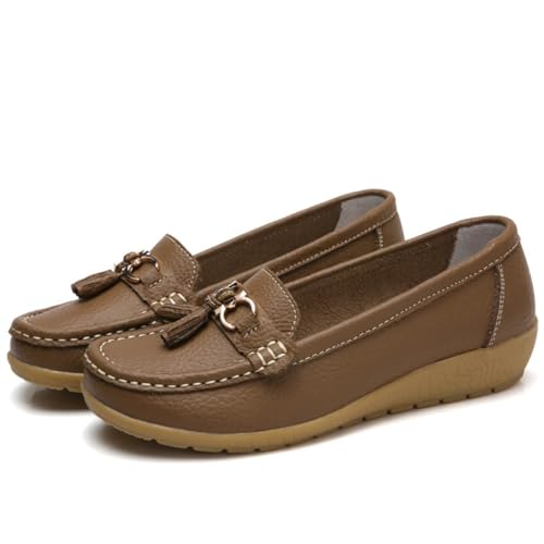 BAWUTZ Klassische Penny Loafers für Frauen, Atmungsaktive Mokassins-Schuhe für Damen, orthopädische Schuhe für Damen,Breathable Leather Breathable Casual Shoes for Women,Hiking Shoes (39 EU,Khaki) BAWUTZ Klassische Penny Loafers für Frauen, Atmungsaktive Mokassins-Schuhe für Damen, orthopädische Schuhe für Damen,Breathable Leather Breathable Casual Shoes for Women,Hiking Shoes (39 EU,Khaki) von BAWUTZ