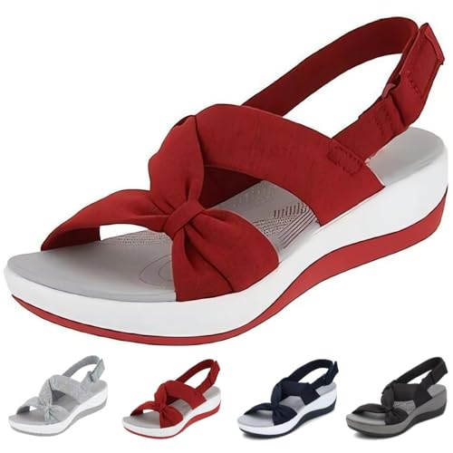 Orthopädische Sandalen für Damen,Bequeme orthopädische Schuhe zur Unterstützung des Fußgewölbes für Damen, mit verstellbaren Trägern und Sandalen mit ergonomischer Sohle für Spaziergänge (38,Rot) Orthopädische Sandalen für Damen,Bequeme orthopädische Schuhe zur Unterstützung des Fußgewölbes für Damen, mit verstellbaren Trägern und Sandalen mit ergonomischer Sohle für Spaziergänge (38,Rot) von BAWUTZ