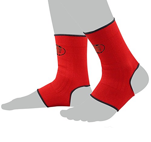 BAY® 2X elastische Fußbandagen, Fußgelenkbandagen, rot, Größe M von BAY