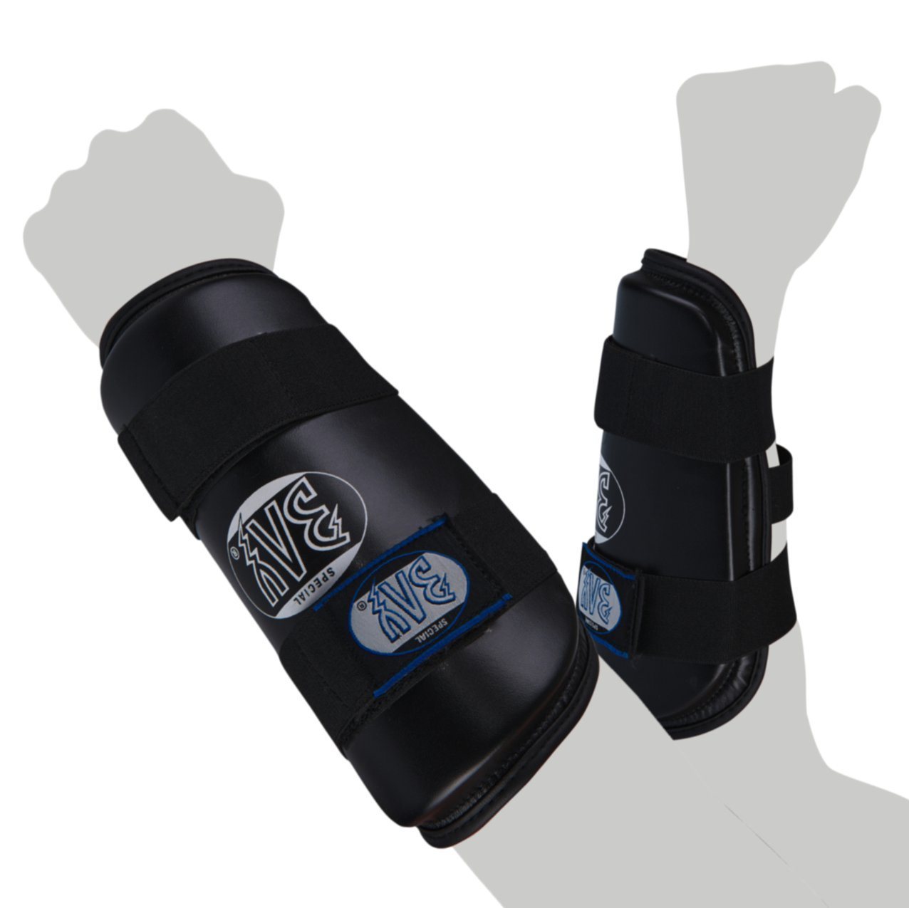 BAY-Sports Armschoner Unterarmschutz Unterarmschoner Kampfsport Krav Maga Unterarm, Für Vollkontakt geeignet, feucht abwischbar, Kunstleder, XS - XL von BAY-Sports