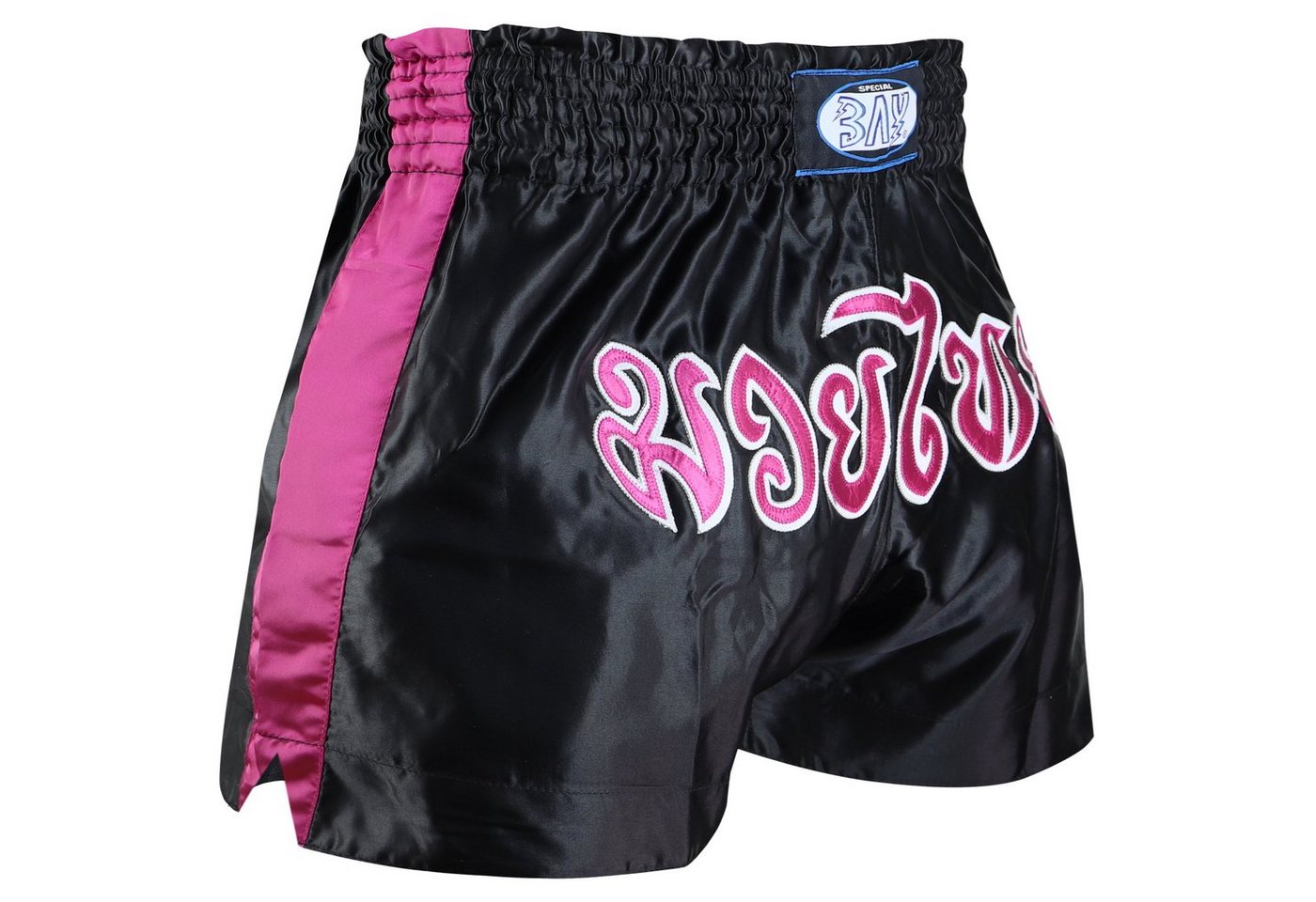 BAY-Sports Sporthose Thaiboxhose Thaiboxen Hose Shorts Muay Thai Kick REMY schwarz/pink (1-tlg) Kixkboxen, MMA, für Kinder und Erwachsene von BAY-Sports