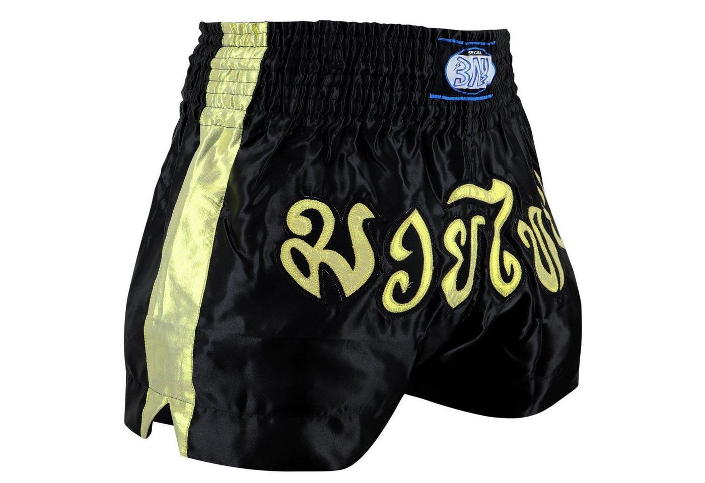 BAY-Sports Sporthose Thaiboxhose Thaiboxen Hose Shorts Muay Thai Kick REMY schwarz/gold (1-tlg) Kixkboxen, MMA, für Kinder und Erwachsene von BAY-Sports