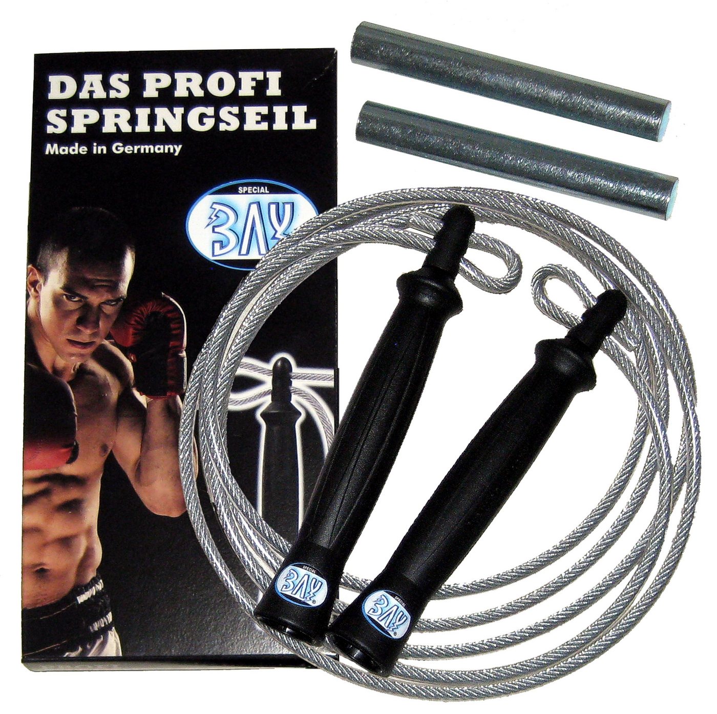 BAY-Sports Springseil Made in Germany Springseil mit Gewichte Delux 280 von BAY-Sports