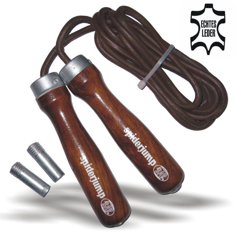 BAY-Sports Springseil Spiderjump 305 Leder Springseil Holzgriffe Gewicht BAY-Sports Springseil Spiderjump 305 Leder Springseil Holzgriffe Gewicht von BAY-Sports