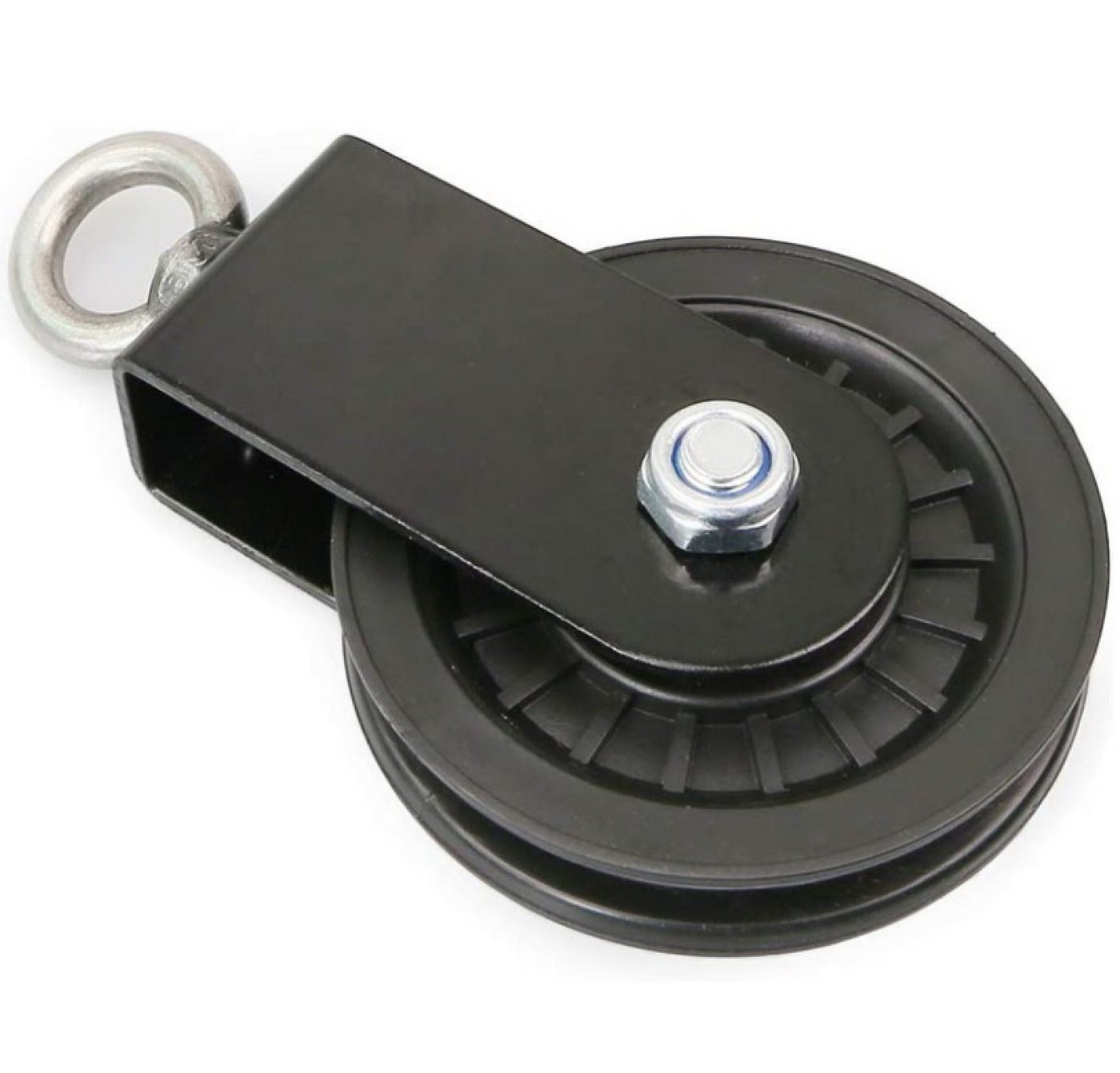 BAYLI Kurzhantel 90mm Seilrolle mit U Haltebügel, Umlenkrolle, Drahtseilrolle [360° BAYLI Kurzhantel 90mm Seilrolle mit U Haltebügel, Umlenkrolle, Drahtseilrolle [360° von BAYLI