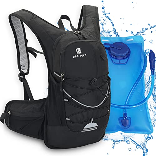 BBAIYULE Trinkrucksack, isolierter Trinkrucksack mit 2 l BPA-freier Wasserblase, für Laufen, Wandern, Radfahren, Klettern, Camping, Radfahren (Schwarz) von BBAIYULE