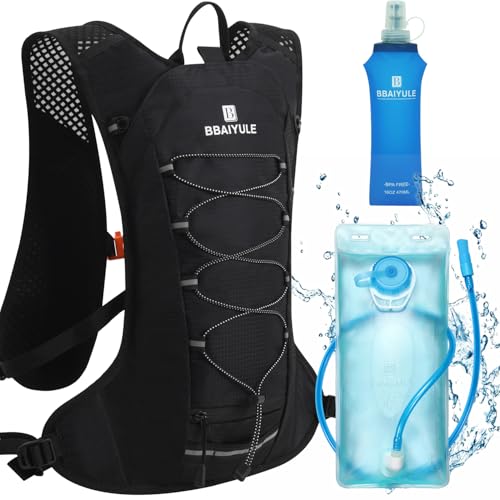 Trinkrucksack mit Trinkblase | Trinkrucksack Laufen | Laufrucksack mit Trinkblase 2l, Laufweste Damen Herren| Trinkrucksack Fahrrad mit Reflektoren | Fahrradfahren & Joggen,Trailrunning Rucksack Trinkrucksack mit Trinkblase | Trinkrucksack Laufen | Laufrucksack mit Trinkblase 2l, Laufweste Damen Herren| Trinkrucksack Fahrrad mit Reflektoren | Fahrradfahren & Joggen,Trailrunning Rucksack von BBAIYULE