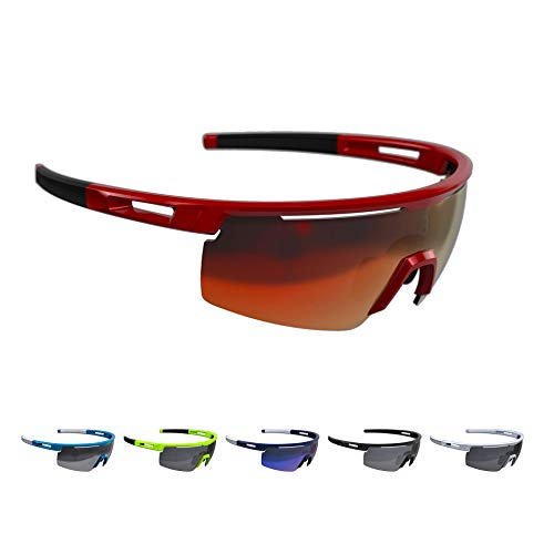 BBB Cycling Fahrradbrille Avenger | Herren und Damen Sportbrille Sonnenbrille Radsport | mit Wechselgläsern | Polycarbonat | MTB Rennrad Urban | Glänzend Rot | BSG-58 BBB Cycling Fahrradbrille Avenger | Herren und Damen Sportbrille Sonnenbrille Radsport | mit Wechselgläsern | Polycarbonat | MTB Rennrad Urban | Glänzend Rot | BSG-58 von BBB