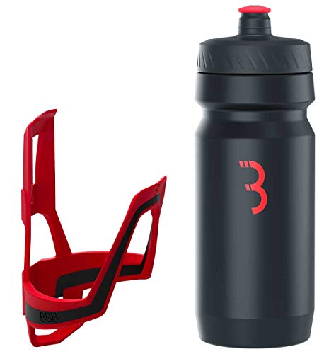 BBB Cycling Flaschenhalter Fahrrad Combo Fueltank Wasserflasche BBC-03C, Rot Schwarz / Schwarz Rot, 550 ml von BBB