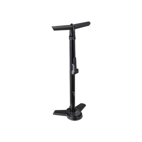 BBB Cycling AirSteel Luftpumpe für Fahrrad | Standpumpe mit Manometer | Handpumpe mit DualHead 3.0 für Presta Dunlop und Schrader | BFP-27 | Schwarz von BBB