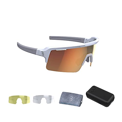 BBB Cycling, selbsttönende Sonnenbrille für Herren und Damen, Mountainbike und Rennrad, UV-Schutz, Fahrradbrille mit großen torischen Gläsern, Fuse, BSG-65, matt weiß orange BBB Cycling, selbsttönende Sonnenbrille für Herren und Damen, Mountainbike und Rennrad, UV-Schutz, Fahrradbrille mit großen torischen Gläsern, Fuse, BSG-65, matt weiß orange von BBB