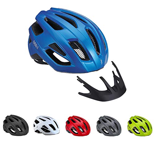 BBB Cycling Unisex-Adult Fahrradhelm Kite Damen und Herren | Abnehmbaren Visier | MTB und Rennrad | BHE-29B, Glänzend Blau, M (53-58 cm) von BBB