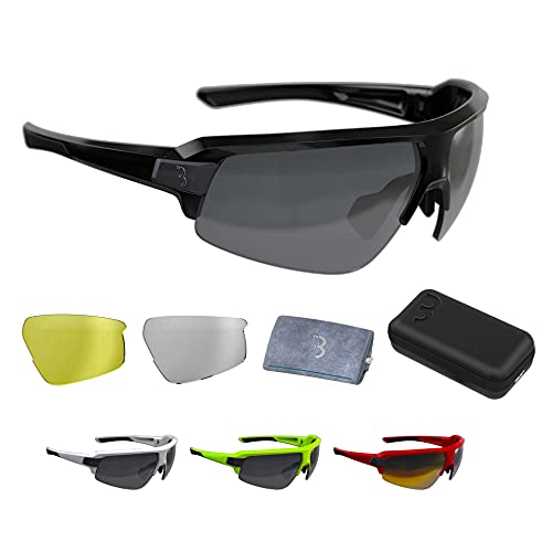 BBB Cycling Fahrradbrille Impulse | Herren und Damen Sportbrille Sonnenbrille Radsport | mit drei Wechselgläsern | Polycarbonat Grilamid | MTB Rennrad Urban | Glänzend Schwarz | BSG-62 BBB Cycling Fahrradbrille Impulse | Herren und Damen Sportbrille Sonnenbrille Radsport | mit drei Wechselgläsern | Polycarbonat Grilamid | MTB Rennrad Urban | Glänzend Schwarz | BSG-62 von BBB