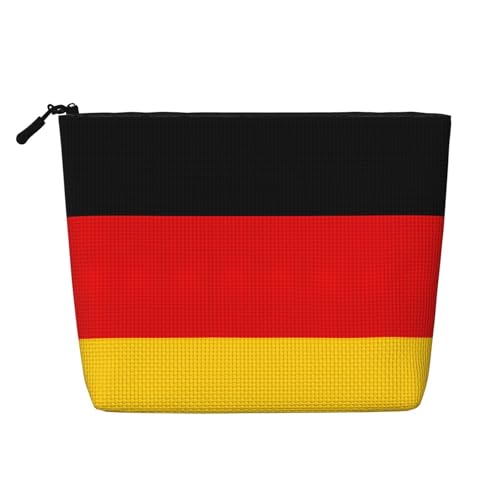 BBEXJIGY Make-up-Tasche mit deutscher Flagge, einlagig, Leinenähnlich, stilvoll, praktischer Organizer für Kosmetika, Schwarz, Einheitsgröße von BBEXJIGY