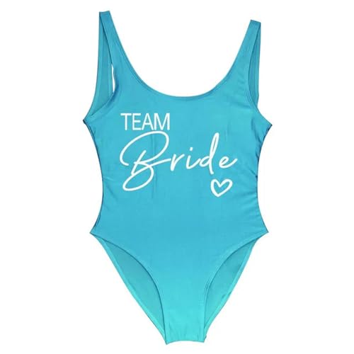 BBIJK Bikini Damen Braut Badeanzug Frauen Team Braut Einteilige Badebekleidung Für Junggesellenparty-Lake Team1-xxxl von BBIJK