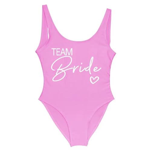 BBIJK Bikini Damen Braut Badeanzug Frauen Team Braut Einteilige Badebekleidung Für Junggesellenparty-p Team1-l von BBIJK