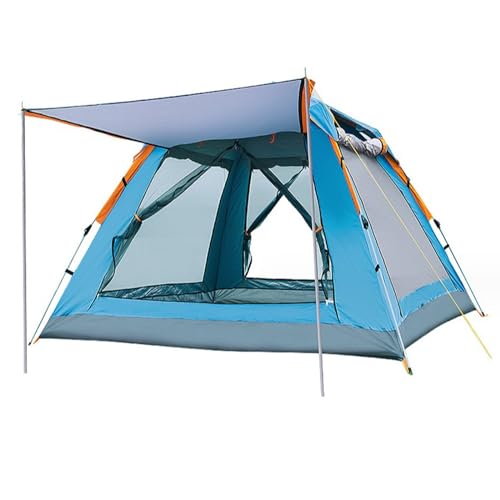 Outdoor-Campingzelt, 3-Mann-Zelt, Verdunkelung mit Veranda, Campingzelt, wasserdicht, winddicht, zwei Türen, leichtes Rucksackzelt, Pop-Up-Zelt, automatisches Sofortzelt (blau) von BBTISG