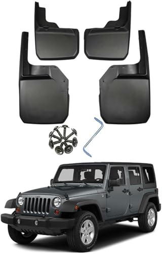 BBYANG 4-teilige Auto-Schmutzfänger - passt für Jeep Wrangler JL JK 2008-2023 Kotflügel vorn und hinten, Radspritzschutz, Schmutzfänger von BBYANG