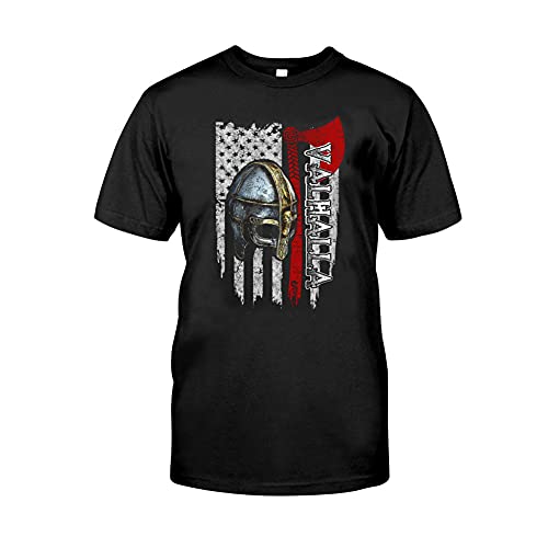 BBYOUTH Wikinger T-Shirt Herren Odin Myth Rune Schwarz Baumwolle Sommer Casual Kurzarm Viking Fanartikel,Helm of awe,7XL von BBYOUTH