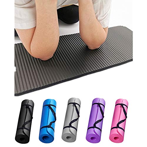 BBYU Yogamatte Kleiner Code Rutschfest Gymnastikmatte Pilates Yogamatte Trainingsmatte NBR Übungsmatte Fitnessmatte 15 MM Dicke Haltbare Sportmatte 60 x 25 x 1.5 cm (Schwarz) von BBYU